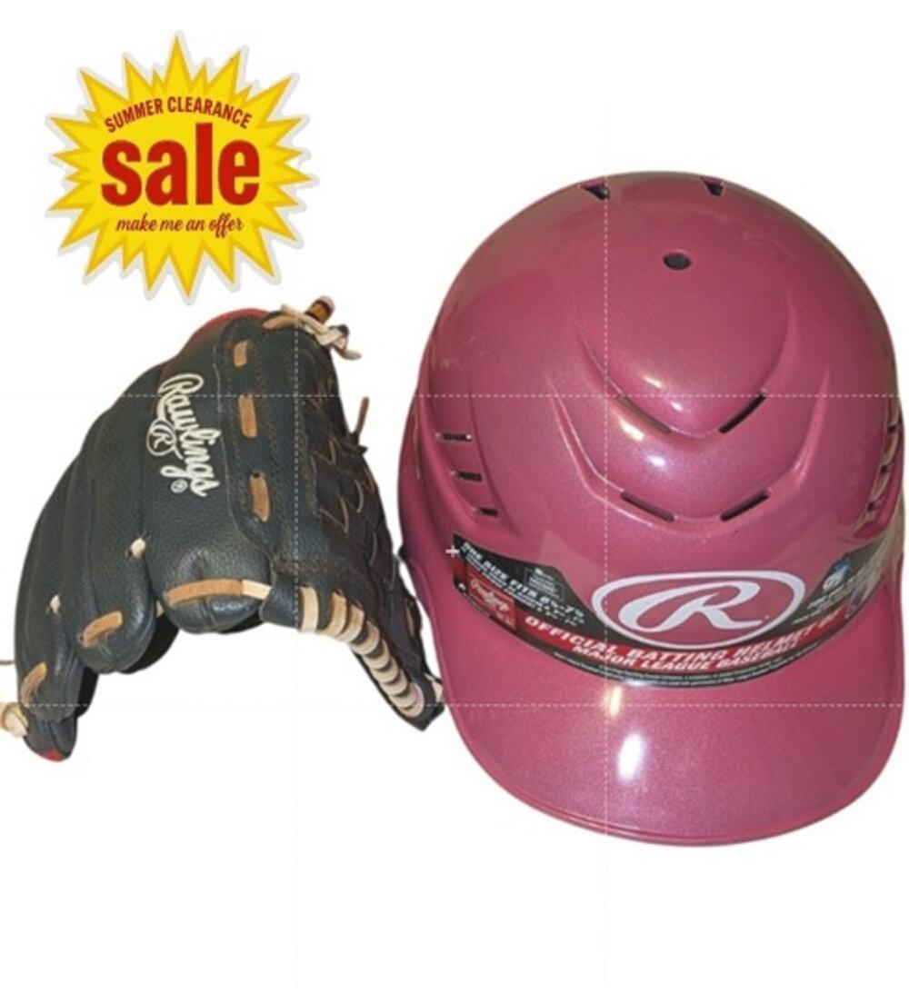 Rawlings Batting Helmet & Baseball Glove SUMMER CLEARANCE SALE -MAKE ME AN OFFER